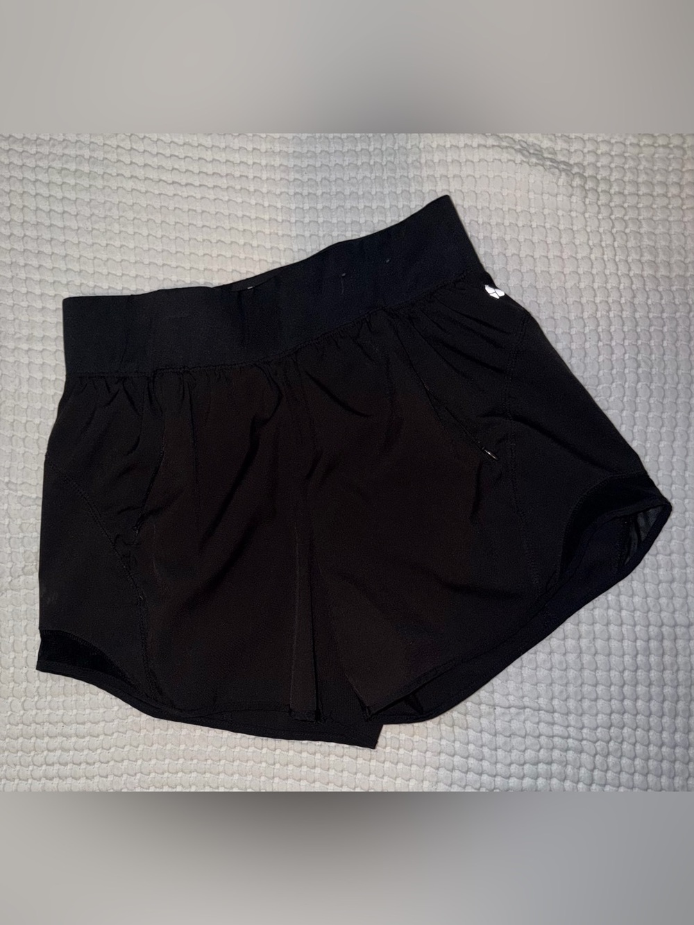 Women's Black Athletic Shorts with Wide Waistband